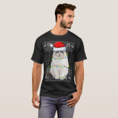 サンタハトラグドール猫クリスマス照明醜いラグドールC Tシャツ (正面フル)