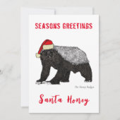 サンタハニーおもしろいクリスマスハニーバジャー引用文 シーズンカード (正面)