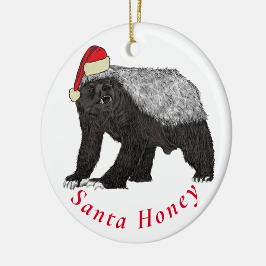 サンタハニーバッジャーおもしろい引用文 セラミックオーナメント (左)