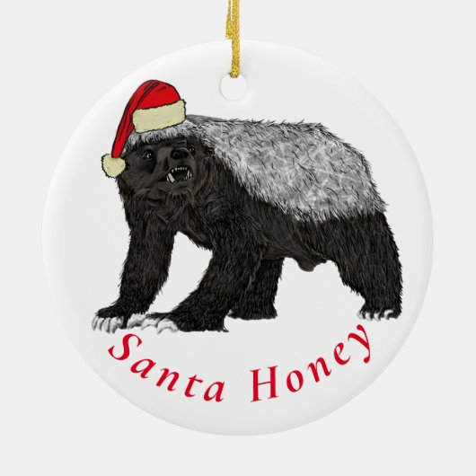 サンタハニーバッジャーおもしろい引用文 セラミックオーナメント (裏面)