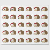 サンタハリネズミ ラッピングペーパー (フラット)