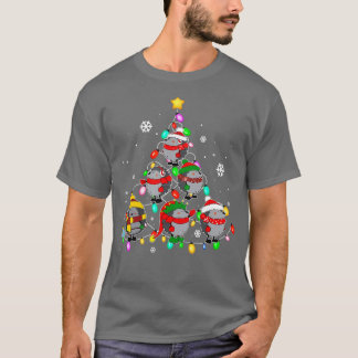 サンタハリホッグクリスマスツリーライツパジャマおもしろいス Tシャツ
