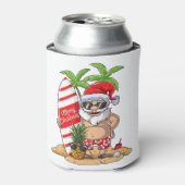 サンタハワイアンサーフィンクリスマスサマーサーフハワイ 缶クーラー (缶正面)