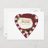 サンタハート休日Tシャツとギフト シーズンポストカード (正面/裏面)