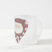 サンタハート休日Tシャツとギフト フロストグラスマグカップ (正面右)