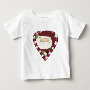 サンタハート休日Tシャツとギフト ベビーTシャツ