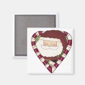 サンタハート休日Tシャツとギフト マグネット (正面/裏面)