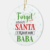 サンタバおもしろいバ忘れのクリスマスオーナメント セラミックオーナメント (左)