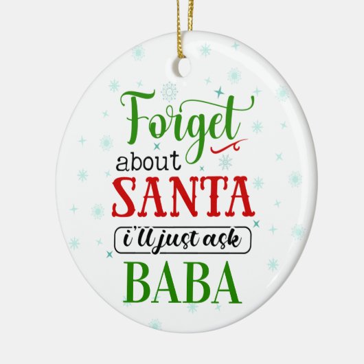 サンタバおもしろいバ忘れのクリスマスオーナメント セラミックオーナメント (左)