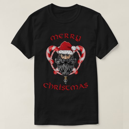 サンタバイキングクリスマスサンタクロース Tシャツ (デザイン正面)