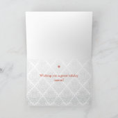 サンタバイクとスノーフレークスホリデーカード シーズンカード (内部)