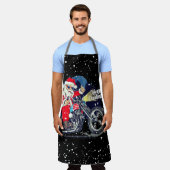 サンタバイクのクリスマスライダー エプロン (着用した状態)