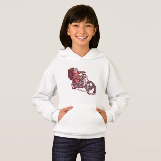 サンタバイクもしくは自転車に乗る人のクリスマスの衣装バイクもしくは自転車に乗る人の招待 (正面フル)