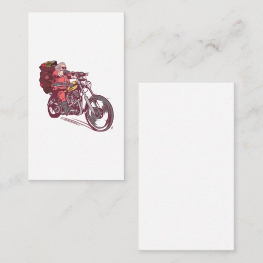 サンタバイクもしくは自転車に乗る人のクリスマスの衣装バイクもしくは自転車に乗る人の招待 エンクロージャーカード (正面/裏面)