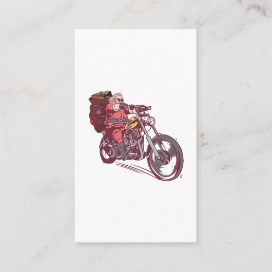 サンタバイクもしくは自転車に乗る人のクリスマスの衣装バイクもしくは自転車に乗る人の招待 エンクロージャーカード (正面)