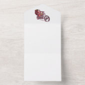 サンタバイクもしくは自転車に乗る人のクリスマスの衣装バイクもしくは自転車に乗る人の招待 オールインワン招待状 (内側)