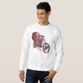 サンタバイクもしくは自転車に乗る人のクリスマスの衣装バイクもしくは自転車に乗る人の招待 スウェットシャツ (正面フル)