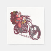 サンタバイクもしくは自転車に乗る人のクリスマスの衣装バイクもしくは自転車に乗る人の招待 スタンダードカクテルナプキン (正面)