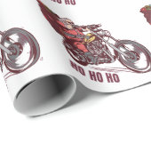 サンタバイクもしくは自転車に乗る人のクリスマスの衣装バイクもしくは自転車に乗る人の招待 ラッピングペーパー (ロールコーナー)