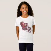 サンタバイクもしくは自転車に乗る人のクリスマスの衣装バイクもしくは自転車に乗る人の招待 Tシャツ (正面フル)