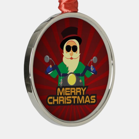 サンタバイクもしくは自転車に乗る人オーナメント メタルオーナメント (右)