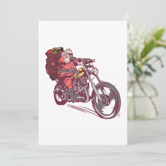 サンタバイクもしくは自転車に乗る人クリスマスのバイクもしくは自転車に乗る人用コスチューム 招待状 (スタンド正面)