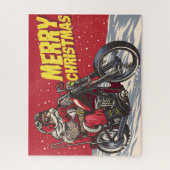 サンタバイクもしくは自転車に乗る人ジグソーパズル ジグソーパズル (縦)