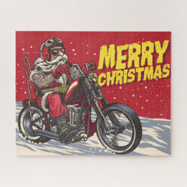 サンタバイクもしくは自転車に乗る人ジグソーパズル ジグソーパズル