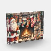 サンタバイ暖炉クリスマスストッキング フォトブロック (左)