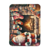 サンタバイ暖炉クリスマスストッキング マグネット (縦)