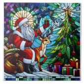 サンタバイ祝ザカラフルクリスマスツリー タイル (正面)