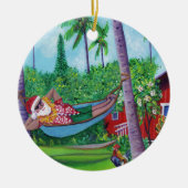 サンタバケーションインカウアイメレカリキマカクリスマス セラミックオーナメント (正面)