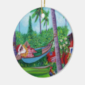 サンタバケーションインカウアイメレカリキマカクリスマス セラミックオーナメント (左)