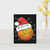 サンタバスケットボールスポーツボールメンズボーイズChristmas Xm カード (黄色い花)