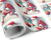 サンタバスケットボールプレイヤーのクリスマス ラッピングペーパー (ロールコーナー)