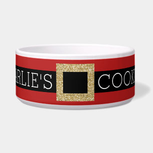 サンタバックパーソナライズされたルグリッター名CatまたはDog ボウル