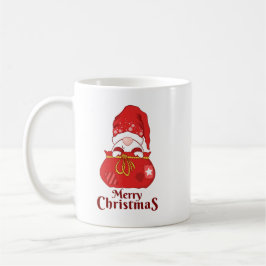 サンタバッグから顔を出すノーム メリークリスマス コーヒーマグカップ
