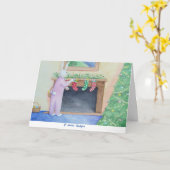 サンタバニー折りたたみグリーティングカード カード (黄色い花)