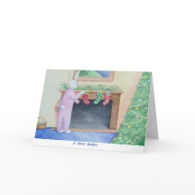 サンタバニー折りたたみグリーティングカード