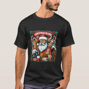 サンタバリスタクリスマスコーヒーラバーティクリスマス Tシャツ