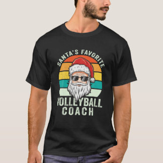 サンタバレーボーお気に入りのルコーチのクリおもしろいスマス Tシャツ