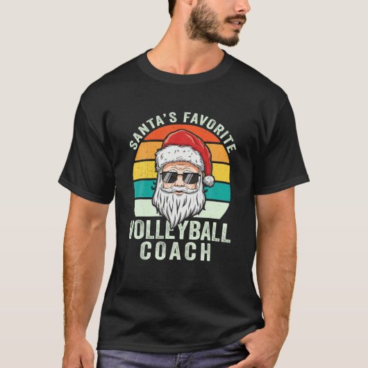サンタバレーボーお気に入りのルコーチのクリおもしろいスマス Tシャツ (正面)