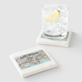 サンタバーバラのクリスマス ストーンコースター (横)