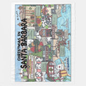 サンタバーバラのクリスマス フリースブランケット (正面)
