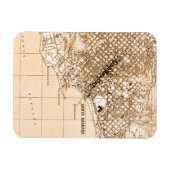サンタバーバラのビンテージ地図 縦型ポストカード マグネット (横)