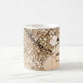 サンタバーバラのヴィンテージマップ縦マグカップ コーヒーマグカップ (中央)