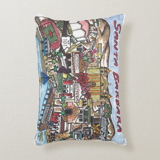 サンタバーバラの地図アクセント枕 アクセントクッション (正面(垂直))