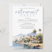 サンタバーバラウォーターカラーシンプルパーティー 招待状 (正面)