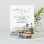 サンタバーバラウォーターカラーシンプルパーティー 招待状 (スタンド正面)