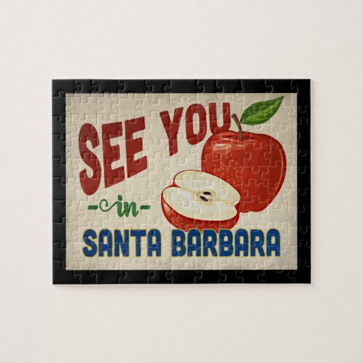サンタバーバラカリフォルニアアップル – ヴィンテージトラベル ジグソーパズル (横)